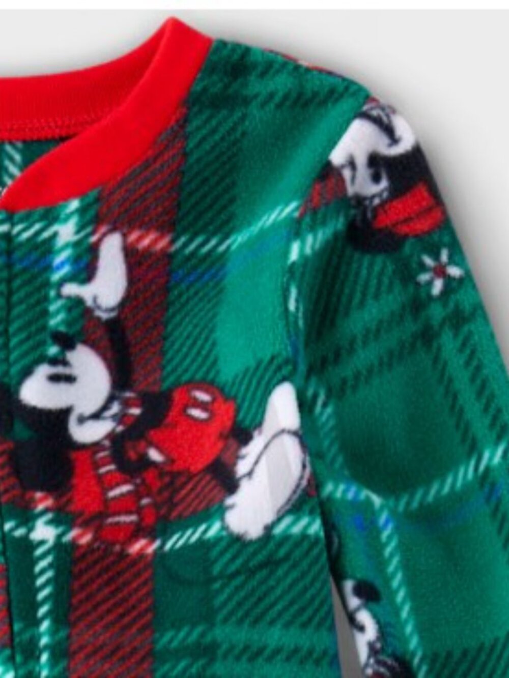 NWT Mickey Mouse Holiday Zip up Footed One-Piece Pajamas 2T - Picture 3 of 5
